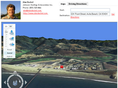 RealBird private-labeled driving directions powered by Microsoft® Virtual Earth
